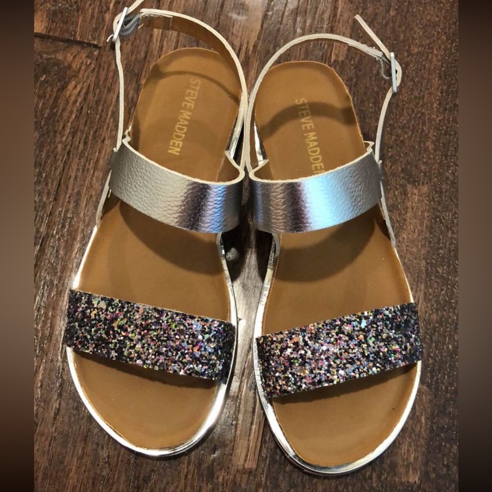 Steve Madden Sparkle & Silver Girls Sandals